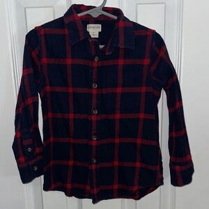Crewcuts Kids Red and Navy Plaid Button Down Shirt